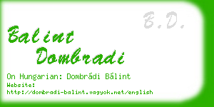 balint dombradi business card