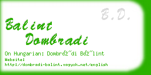 balint dombradi business card